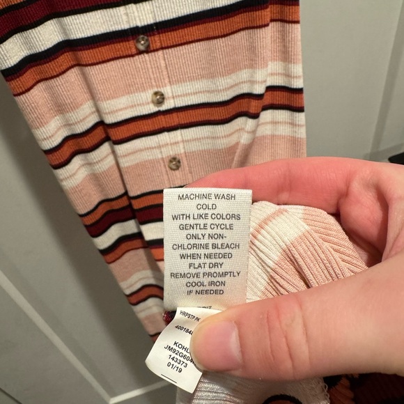 Mudd Striped Button Front Ribbed Tank Sweater Dress - Picture 5 of 6